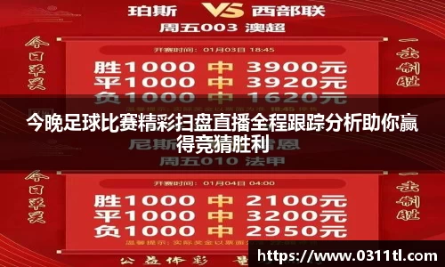今晚足球比赛精彩扫盘直播全程跟踪分析助你赢得竞猜胜利