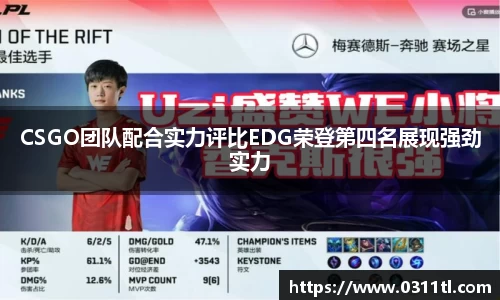 CSGO团队配合实力评比EDG荣登第四名展现强劲实力