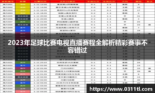 2023年足球比赛电视直播赛程全解析精彩赛事不容错过
